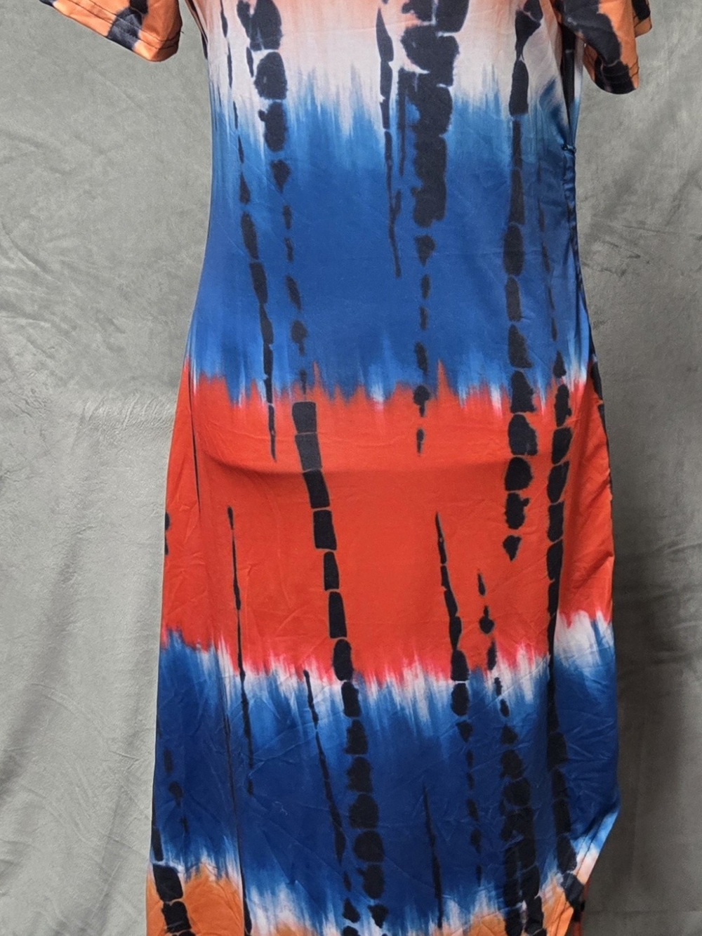Women’s Tie-Dye Dress in Blue, Orange & Red